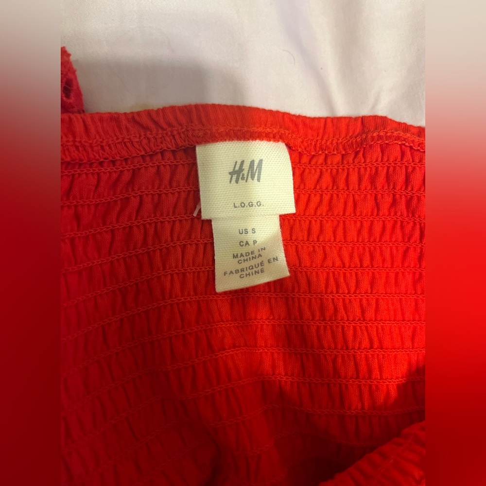 Smocked Top Red H&M Size S